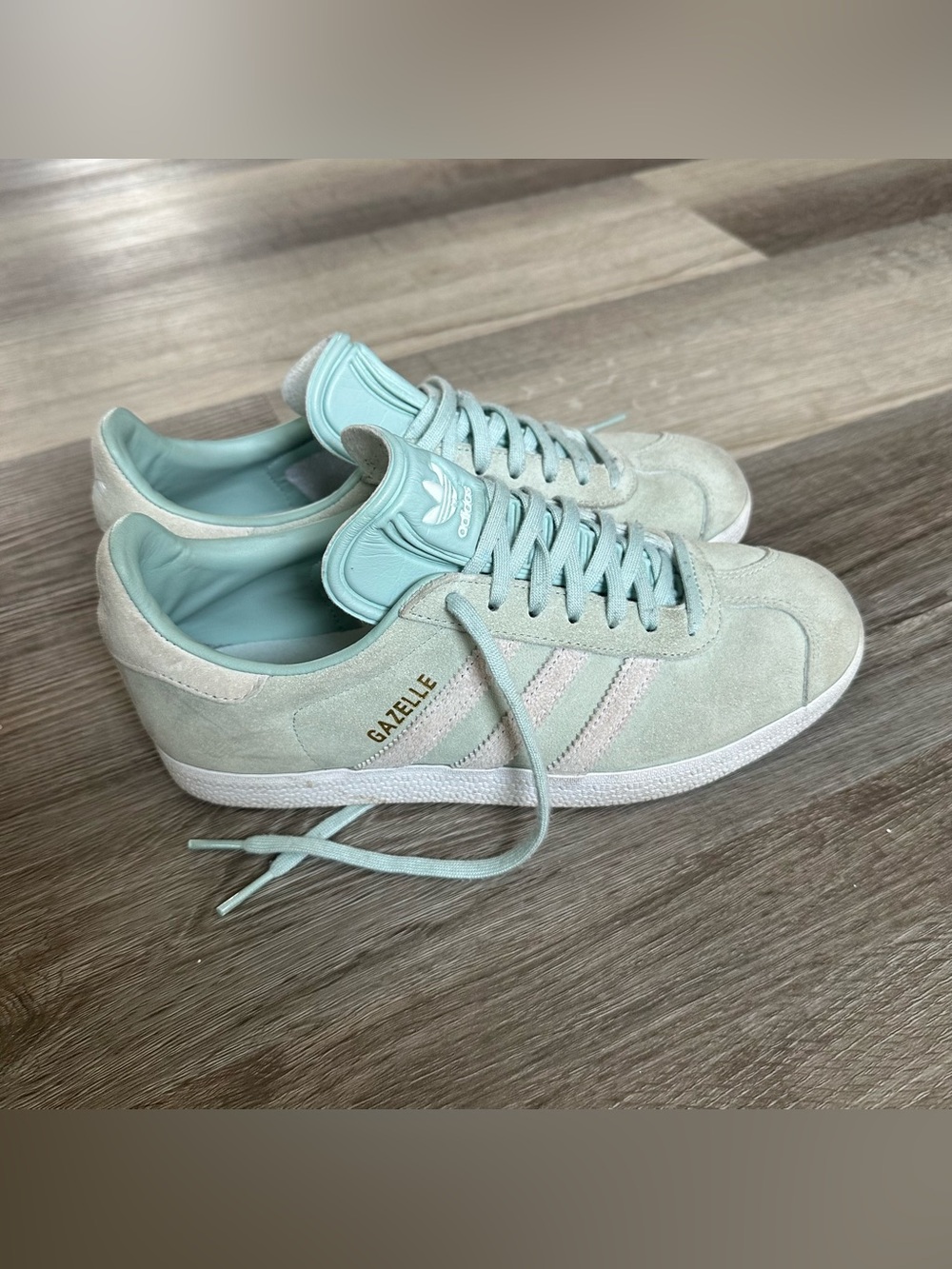 Adidas Gazelle Sneakers, Mint Green Suede, 7.5 - Picture 3 of 7